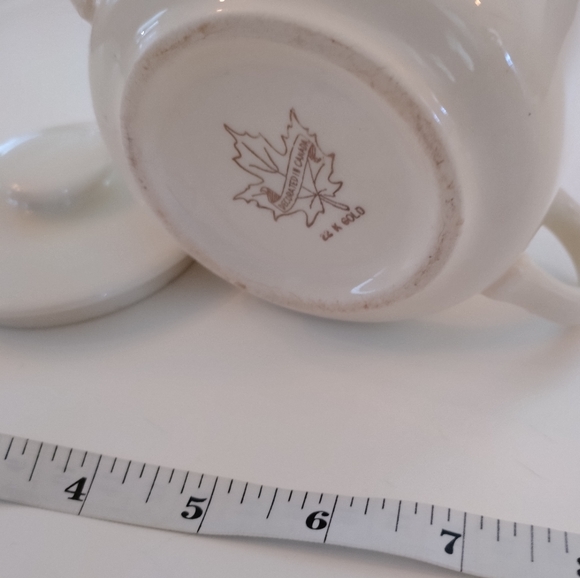 Antique Wild Rose Alberta souvenir dish 22k double handled bowl with lid - Picture 8 of 13